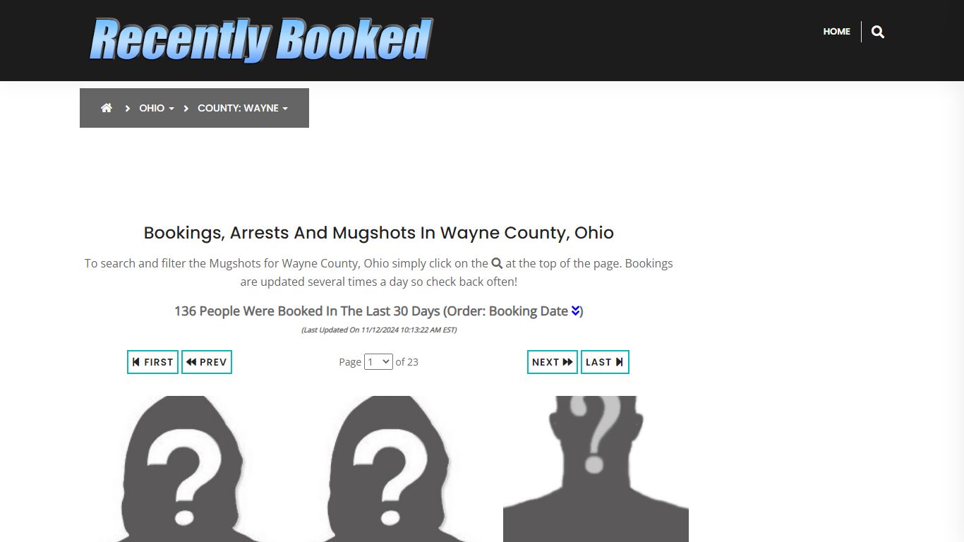 Bookings, Arrests and Mugshots in Wayne County, Ohio - Recently Booked