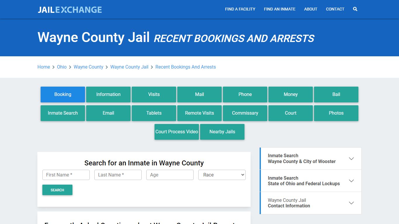 Wayne County Jail OH Recent Arrests and Bookings - Jail Exchange